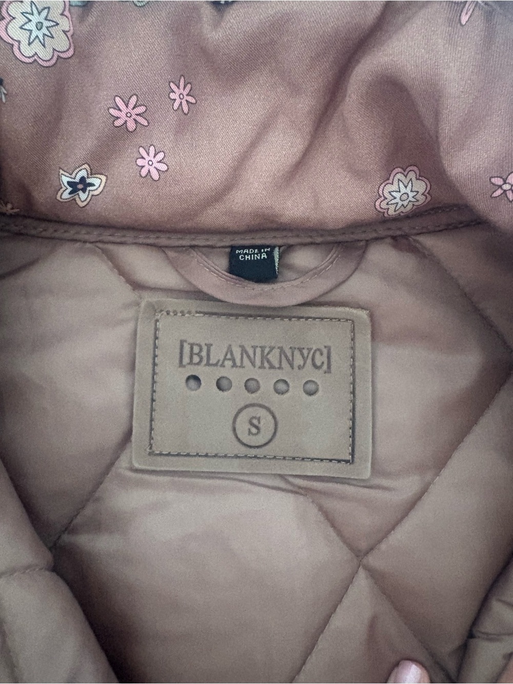 Blank NYC Quilted Floral Paisley Jacket - Dusty Rose & Taupe - Picture 8 of 9